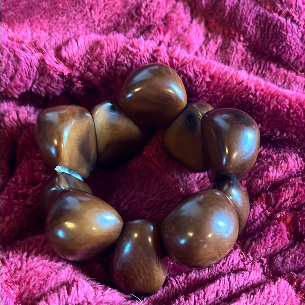 Chunky Brown Beaded Bracelet
